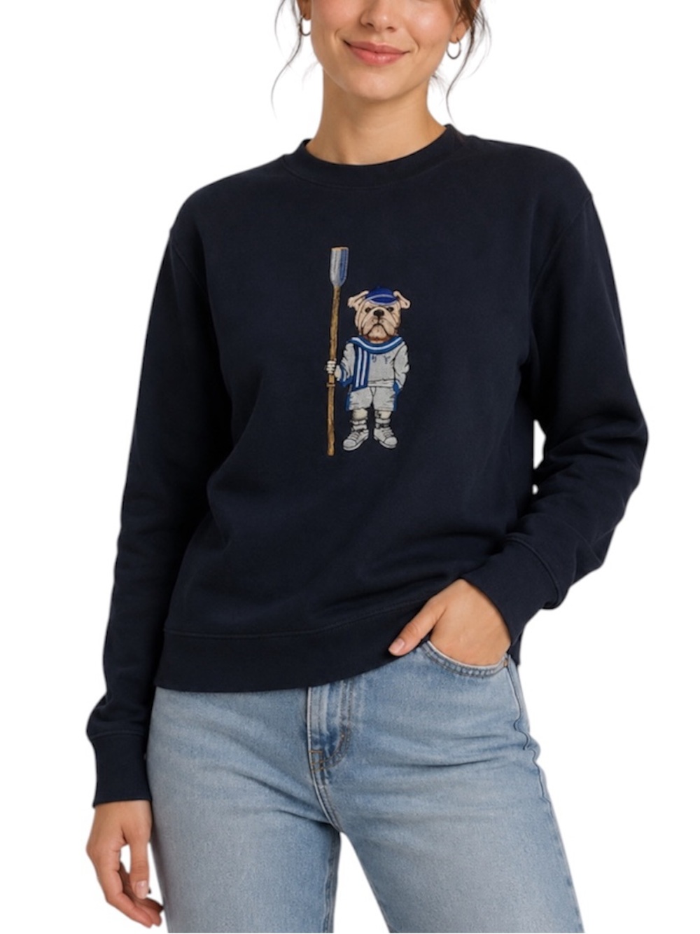 Crew Dog Embroidered Crewneck Yale University Crewneck Sweatshirt Small Unisex